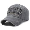 Vintage washed NYC embroidered baseball cap men's and women's soft top curved brim sun hat fashionable outdoor breathable cap
