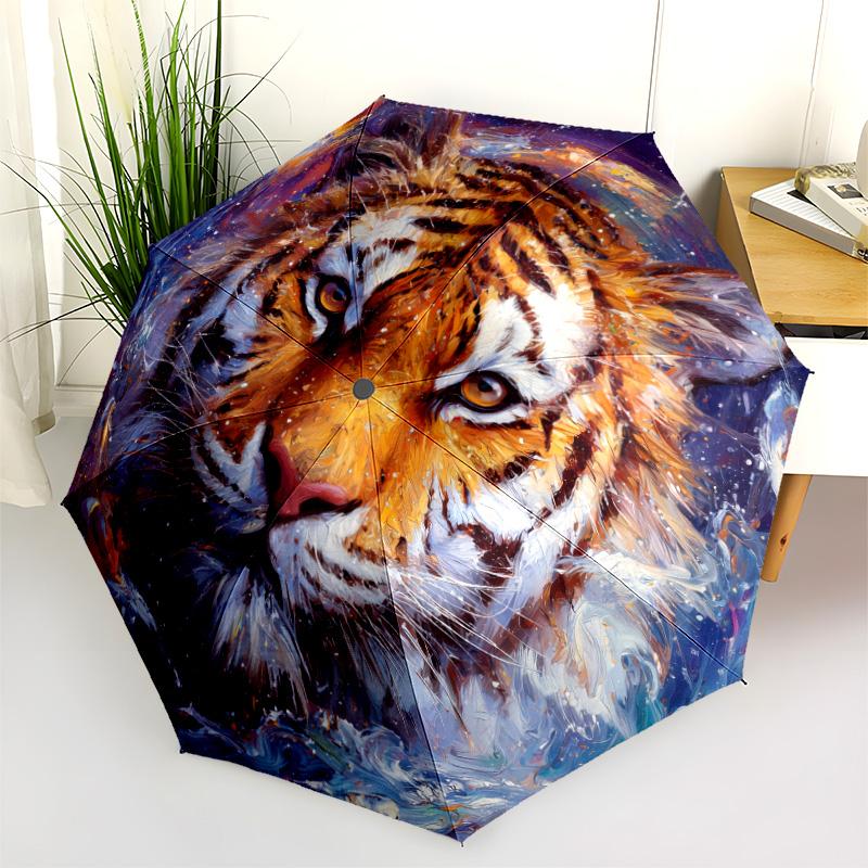 Animal pattern, automatic folding umbrella, portable and foldable design, 8 ribs, a Christmas or birthday gift.