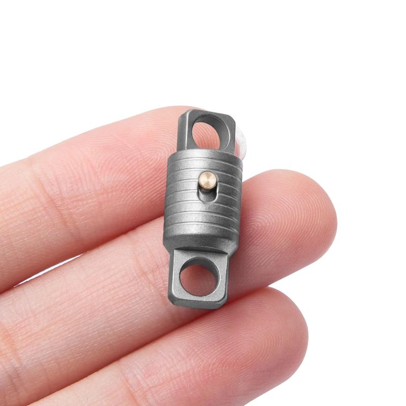 Titanium Alloy Keychain With Lock Buckle Can Rotate 360  Degree  Outdoor Edc Tools