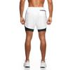 Men 2 In 1 Running Shorts Elastic Waist Drawstring With Liner Gym Wear