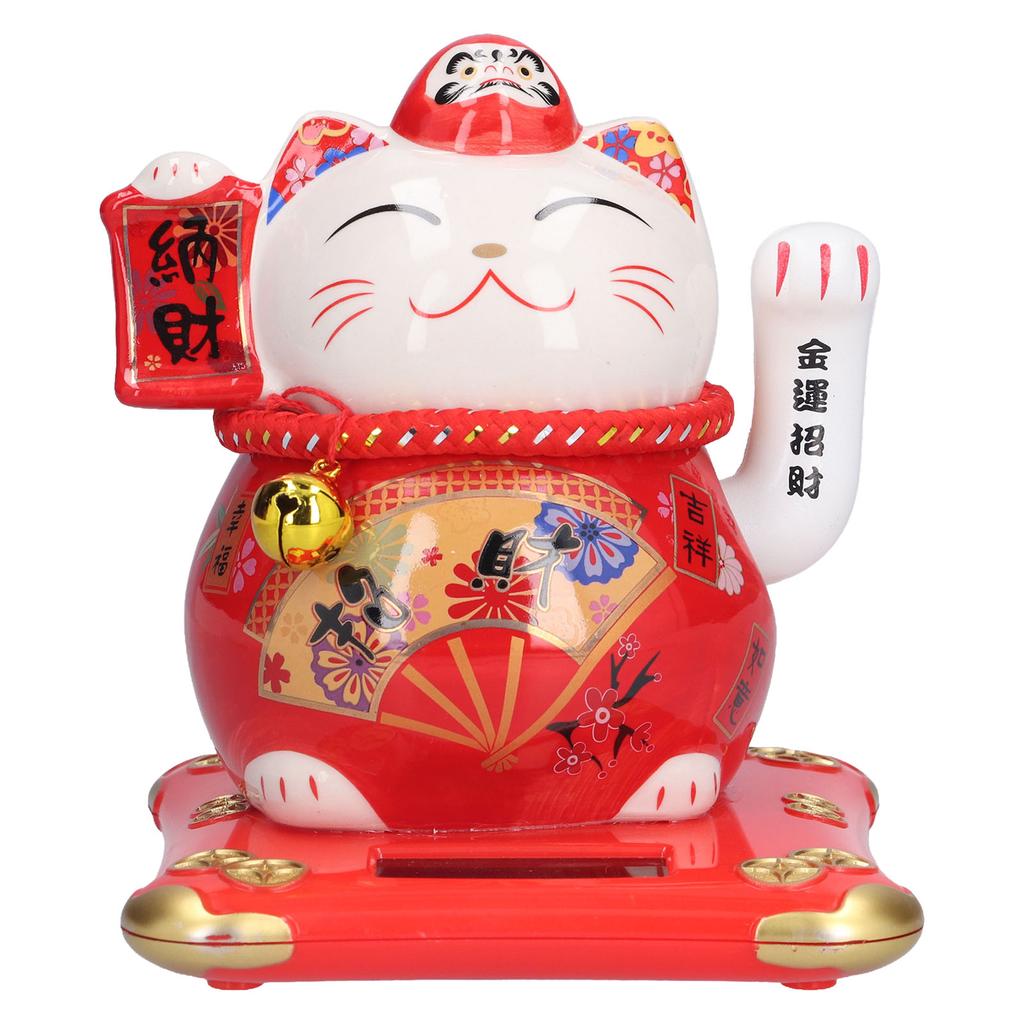 6in Fortune Cat Ceramic Waving Lucky Cat Ornament Home Decoration for Bedroom Car OfficeType 3