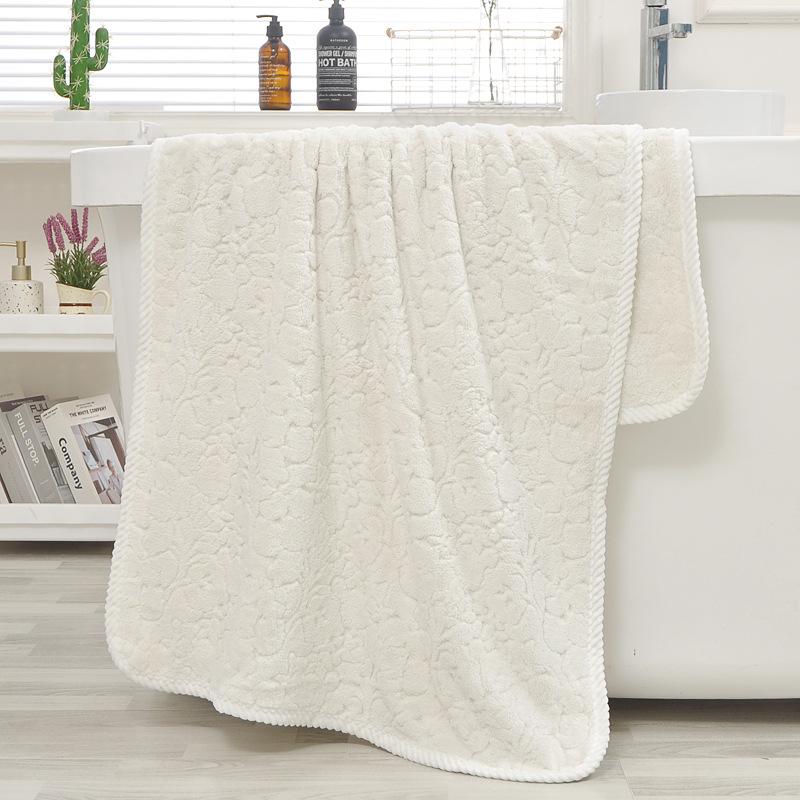 New Orchid Jacquard Warp Knitted Coral Fleece Towel Bath Towel Set Absorbent Home Towel Set