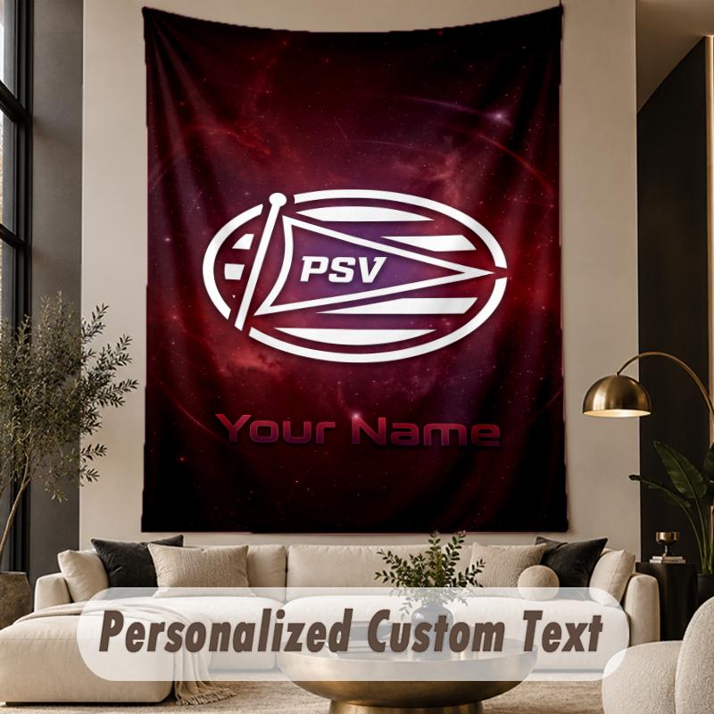 Custom Text Tapestry PSV Eindhoven FC Print Wall Tapestry Indoor Living Room Wall Decor