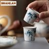 2pc/lot Hand Drawn Blue Bamboo Teacup Tea Bowl Beautiful Tea Cup Tea-tasting Smelling Cup Jianzhan Master Cups Mugs Teaset 25ml