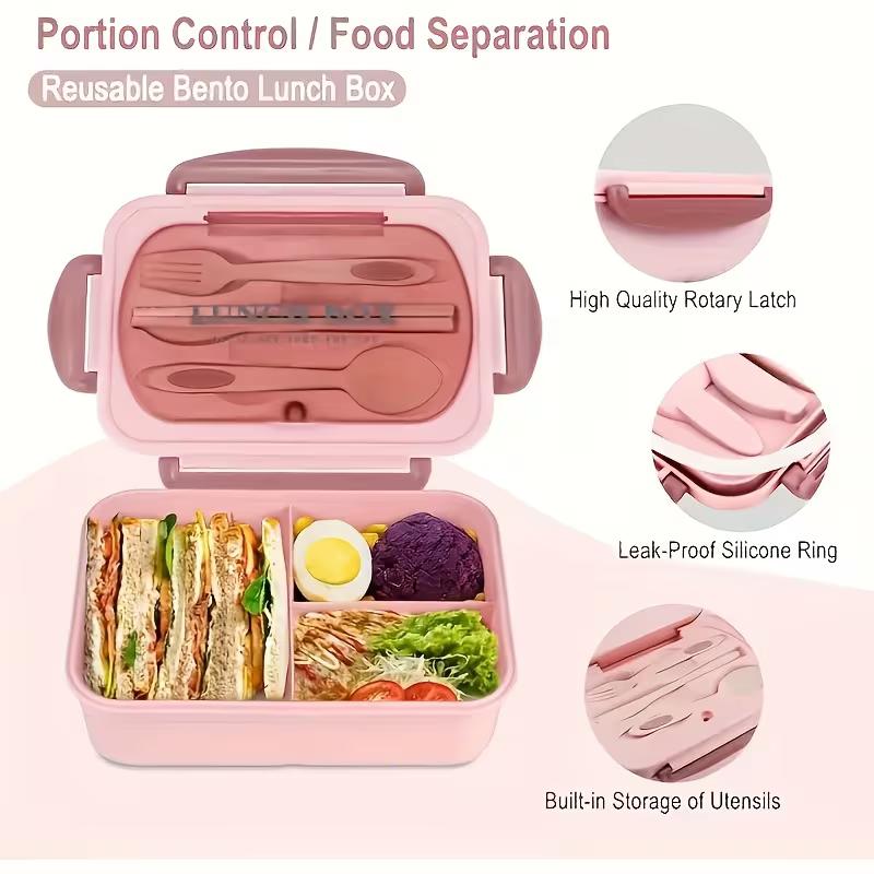 Leak-proof Lunchbox with Cutlery, Microwave-safe, with Compartments