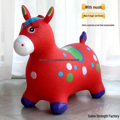 Extra Large Inflatable Bouncy Horse with Music - Thickened Leather Baby Ride-on