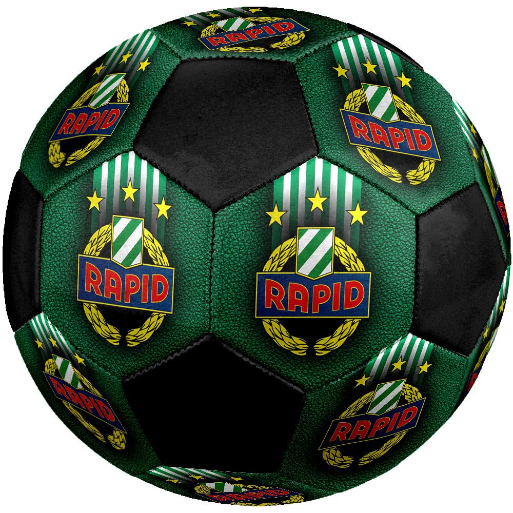 Rapid Wien Size 5 Soccer Ball, Machine-Stitched PVC, Durable & High Bounce, All Ages Fit, Fan Merchandise, Matches & Outdoor Use.