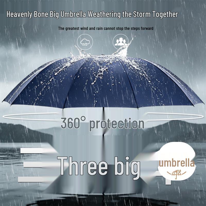 Paradise Extra-Large 10-Rib Windproof 3-Fold UV & Rain Umbrella