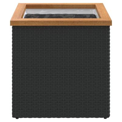 Plant Pot Black 40x40x40 Cm Poly Rattan