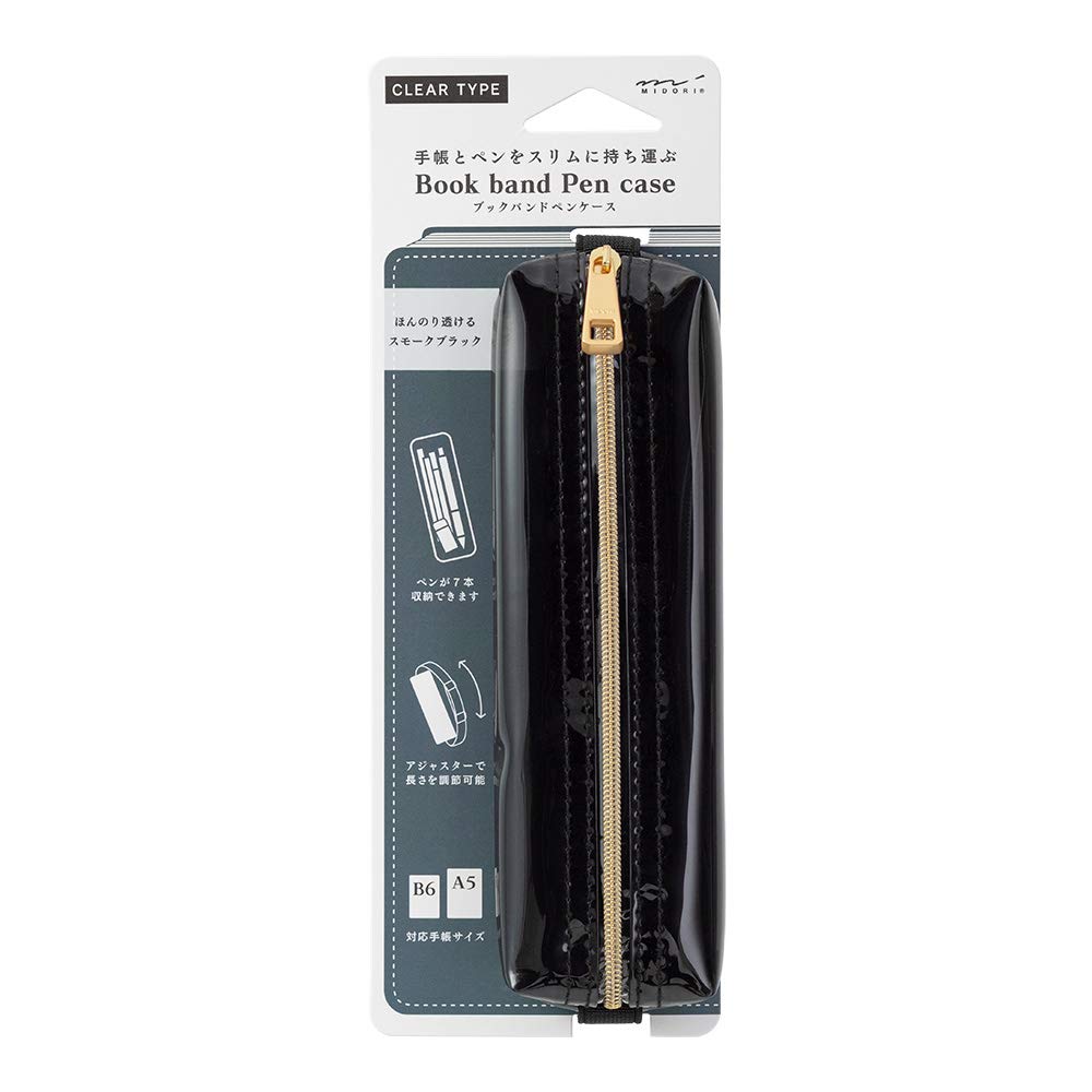 

Midori Bookband Pencil Fits B6 to A5 Transparent 41470006 Case, Paper, Black,