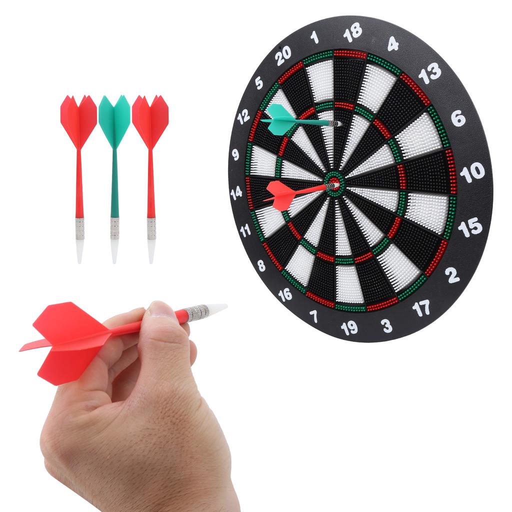 16.5in Safe Dartboard with 6 Dart Set Reusable for Leisure Entertainment Party Bar Games