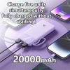 20000mAh Portable Power Bank with Built-in Cable Large Capacity Fast Charging Mobile Power Bank