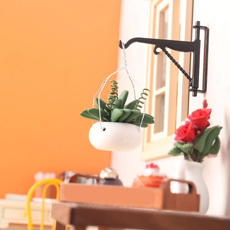 Miniature Clay Potted Plant Model for 1/12 Doll House Decoration Office Desk Scene Setting Living Room Landscape Props