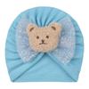 Spring boys and girls bear head hat, new bronzing bow cute pullover hat, baby tire hat