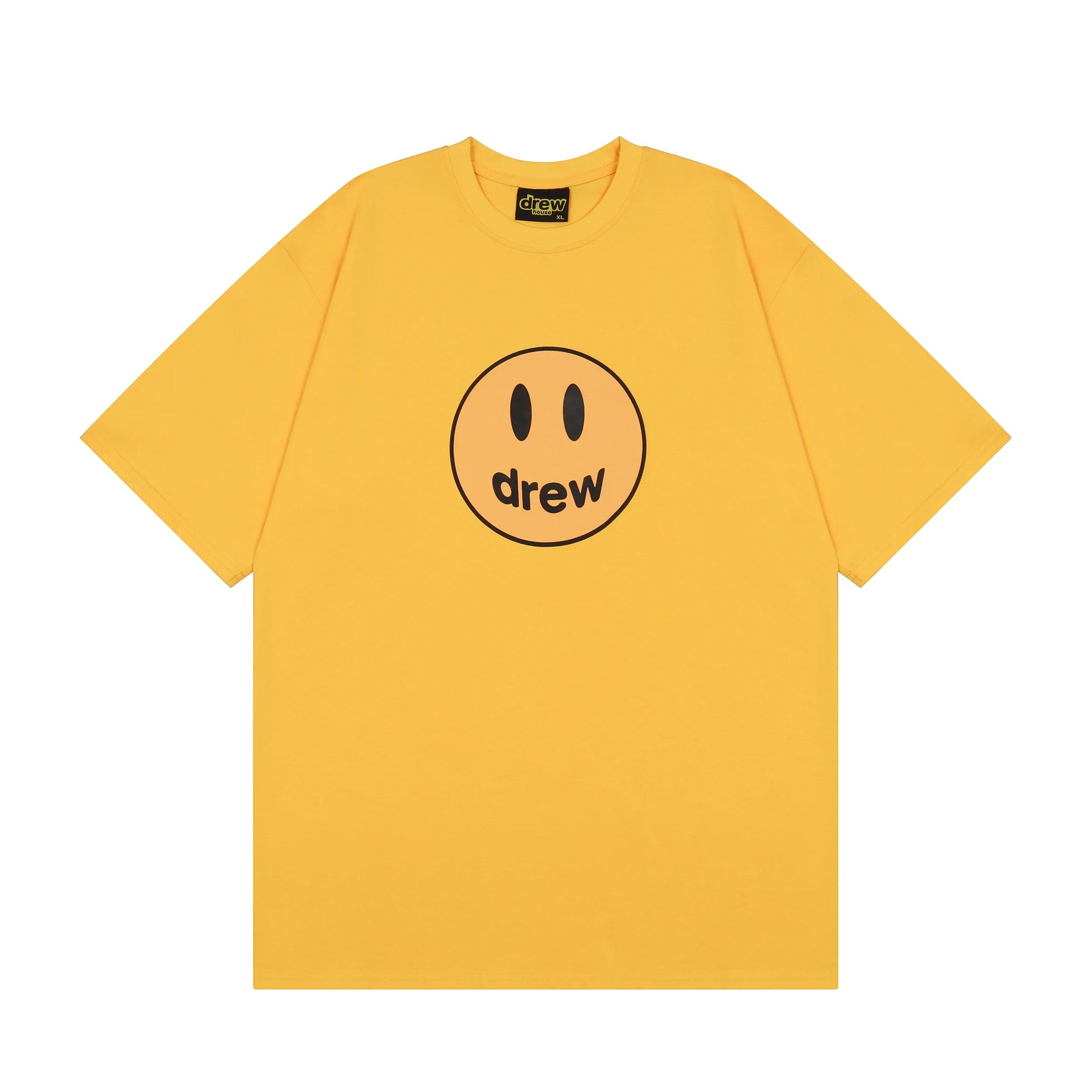 

Бренд Drewhouse Drew Унісекс Футболка Зі Смайликом Принт Короткий Рукав Бавовна Для Пари Американський Вуличний Футболка Топ Оверсайз L