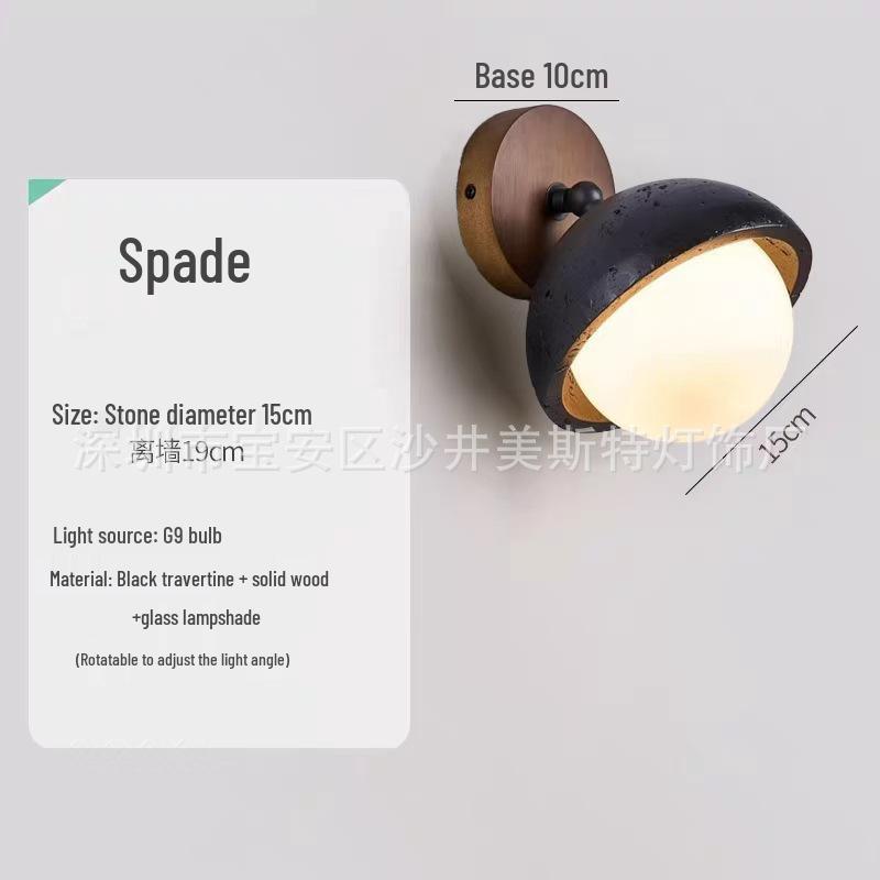 Wabi-Sabi Mid-Century Creme Wandlampe für Schlafzimmer oder Wohnzimmer