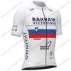 Team Bahrain-Victorious Cycling Jersey Set White Summer Cycling Clothing Men Kit Road Bike Shirt Suit Bicycle Bib Shorts