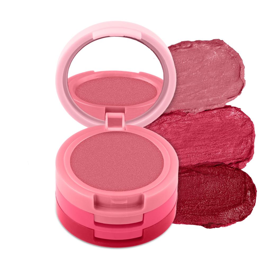 RENEE Glam Stack Creme Lip & Cheek Tint - Pink 4.5g - 3 Shades in 1, Rich Creamy Natural Seamless Finish, Smooth & Blendable Formula - Travel Frien