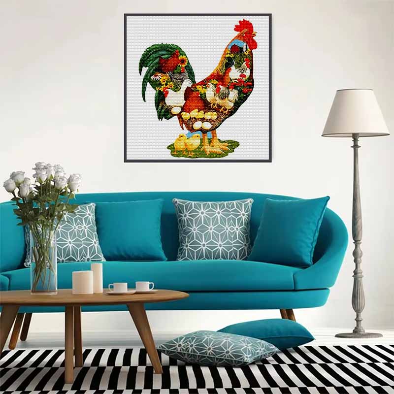 New Arrival 5D DIY Full Circle Diamond Painting "Rooster" Embroidery Cross Stitch Home Decor Gift