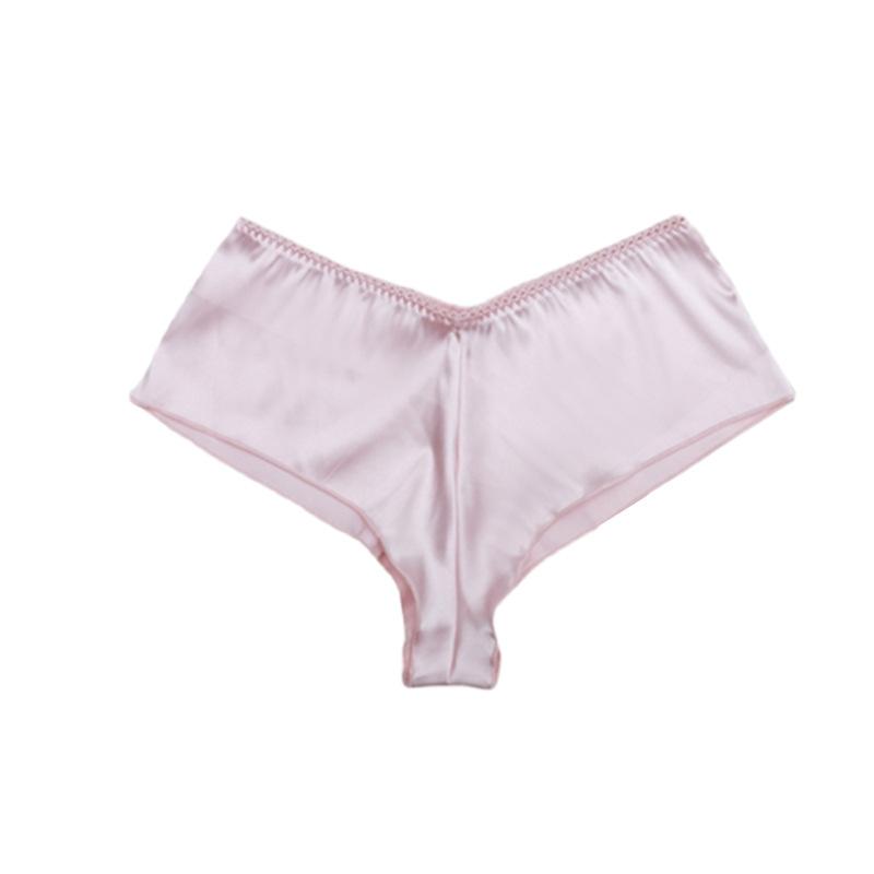 2PCS Women's Milk Silk Panties Solid Color Seamless Sexy Ice Silk Low Waist High Stretch Ladies Triangle Boyshort Underwear