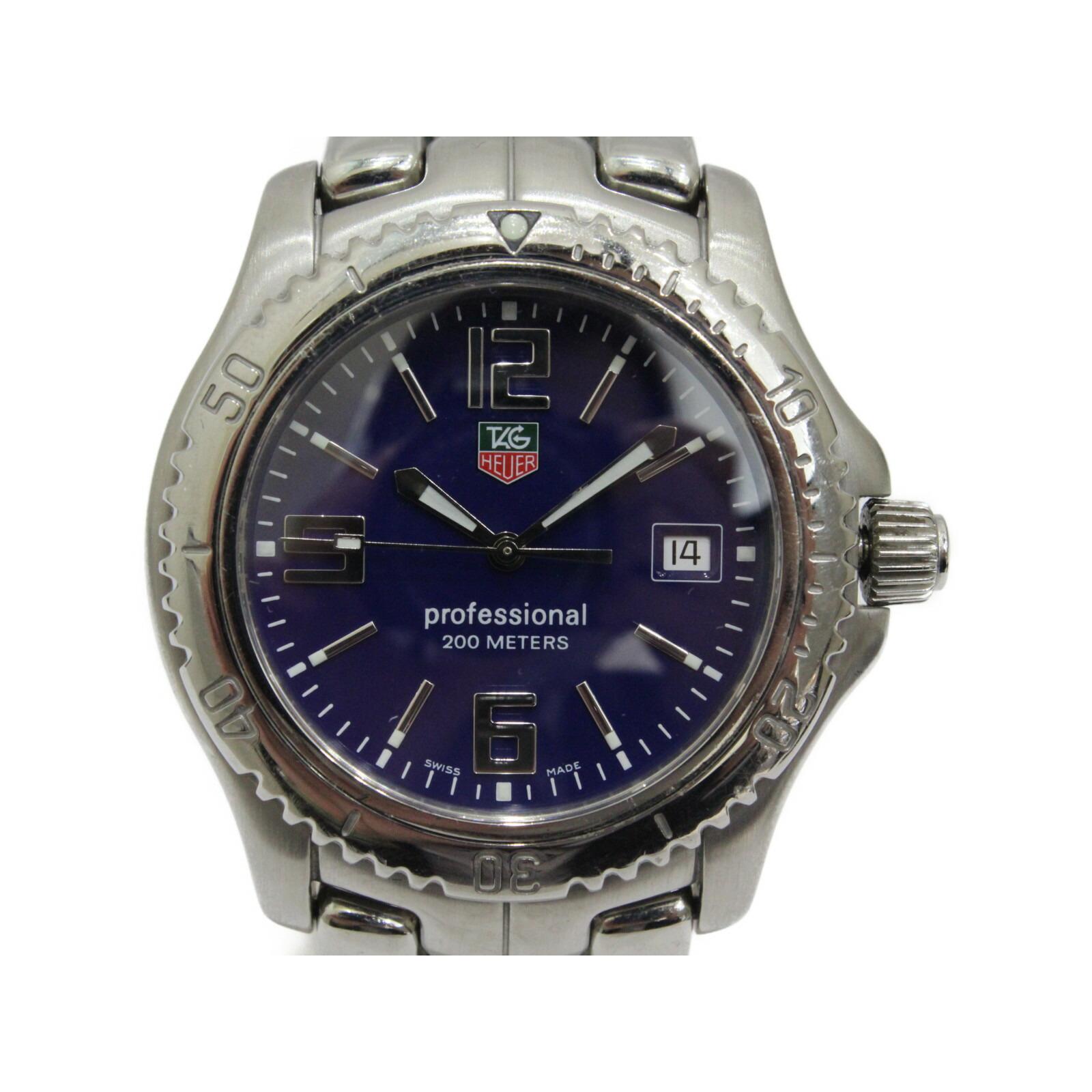 

TAG Heuer Link Professional WT1113 Quartz Date SS Blue Men s Watch [Used] Matsuyama Asaouda Store
