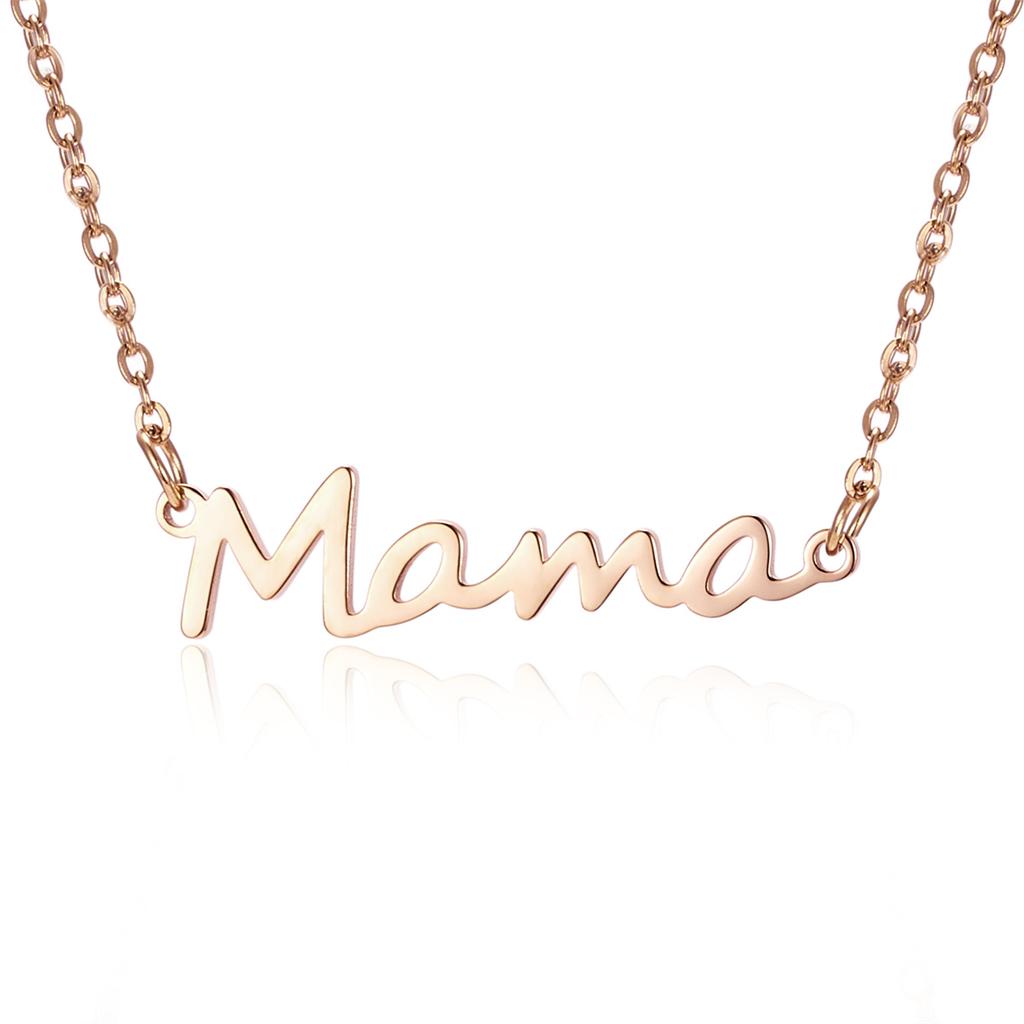 Mother's Day Mama Letter Pendant Necklace For Women Simple Love Mom Clavicle Chain Personality Mama Choker Family Party Jewelry