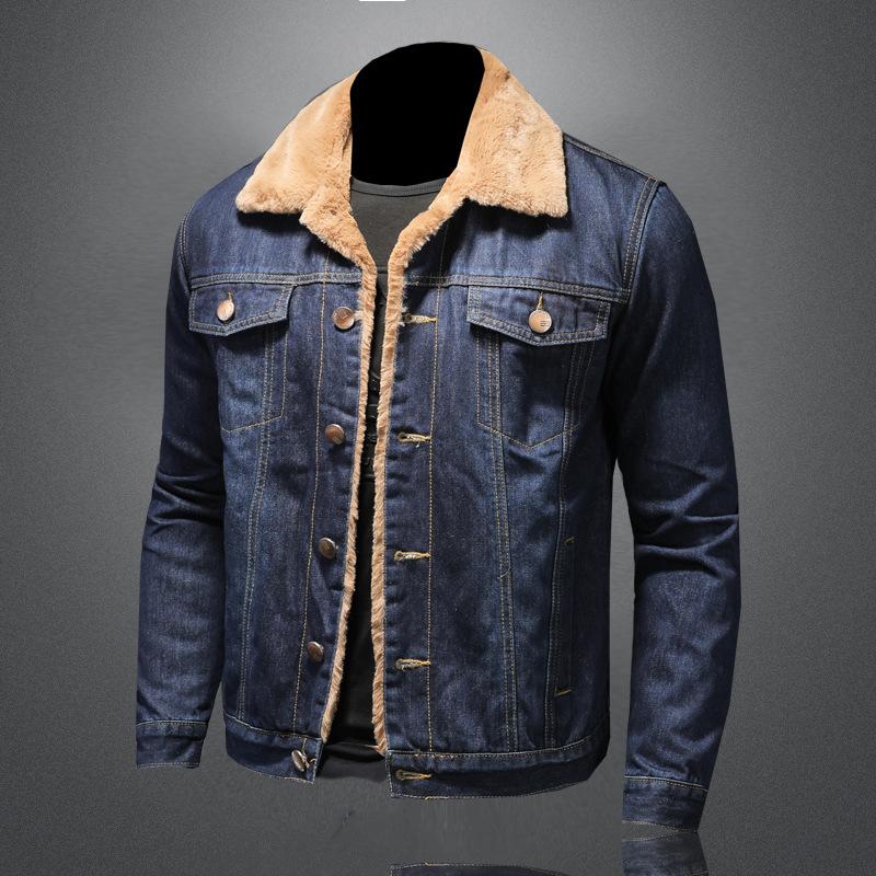 Buy Plush Thickened Warm Denim Jacket 