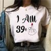 40th Birthday Manga Printed T-shirt Summer Cotton Loose Short Sleeve T-Shirts Women’s