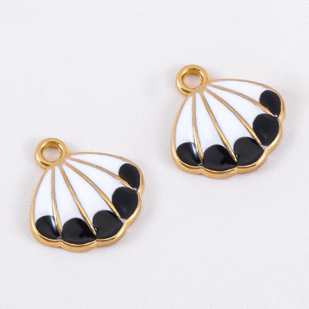 10pcs Trend White Enamel Ocean Coral Conch Fish Bones Fishtail Heart Charms Alloy Pendants DIY Necklace Keychain Jewelry Making