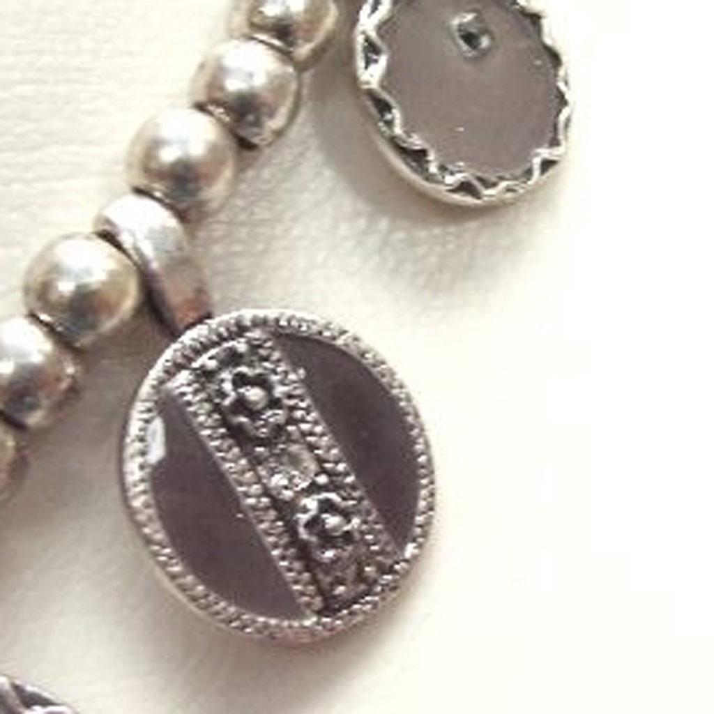 Les Trésors De Lily [C5340] - Colier de designer „Esmeralda” gri-negru