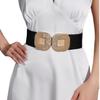 Slim Fit Metal Buckle Wide Belt For Women With Double Ring Design For Casual Dress And Coat Styling
