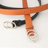 Double Ring Buckle Belts Simple Solid Color PU Leather Waistband Classic Jeans Pants Belt Dress Coat Girdle For Women