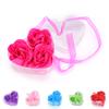 3Pcs Scented Bath Body Heart Rose Petal Wedding Gift Favor Colors Flower Soap,
