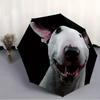 Automatic Open/Close Umbrella with Cute White Dog Face Design - Compact Travel Umbrella, Windproof 8-Rib Frame, Lightweight &
