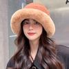 Women Autumn Winter Japanese Versatile Net Red Plush Lamb Hat Casual Wide Brim Warm