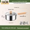 Olla de Cocina de Doble Capa de Acero Inoxidable 304 para Comida de Bebé, Cocción al Vapor, Sopa y Fideos - Sin Recubrimiento, Olla Pequeña Engrosada para Leche.