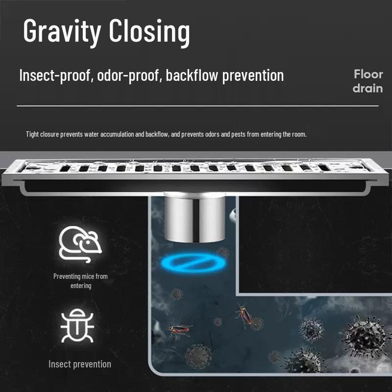 304 Stainless Steel Anti-odor Rectangular Floor Drain for Bathroom and Shower