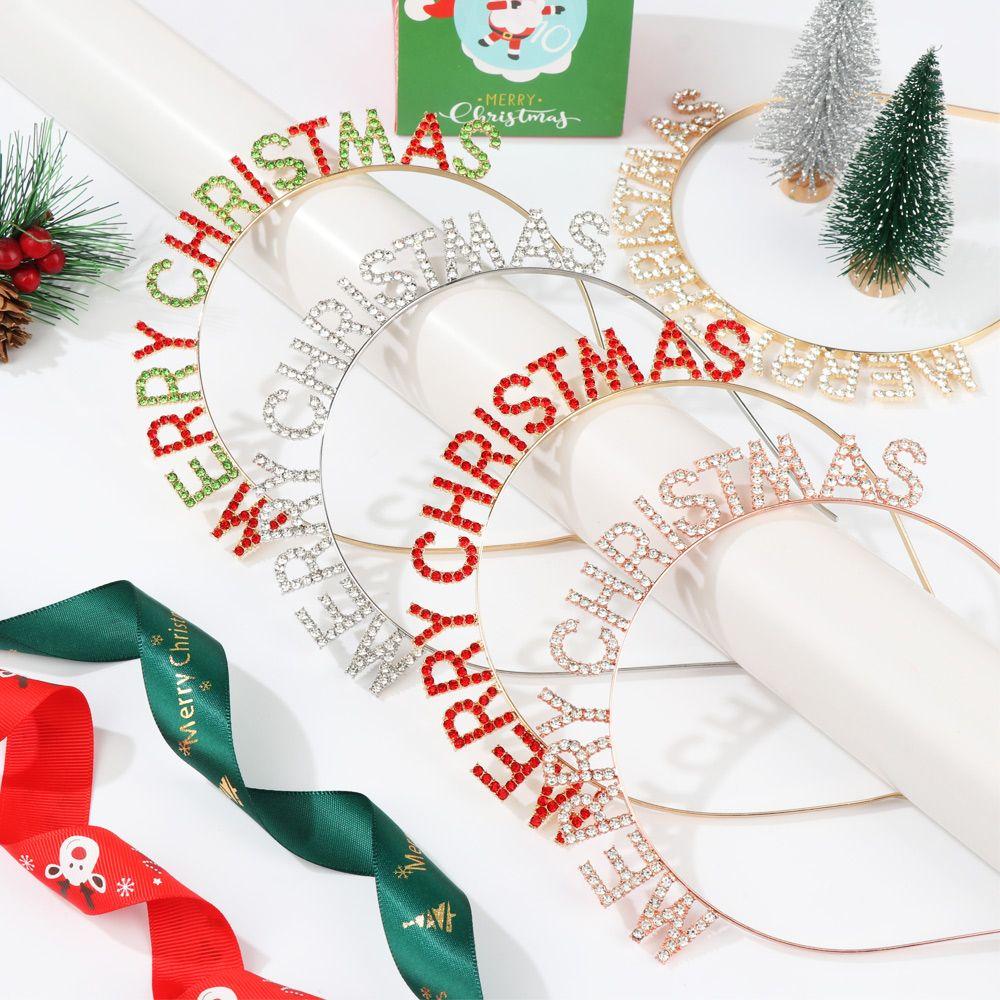 Fashion Women Ladies Princess Crown MERRY CHRISTMAS Headband Party Tiara Xmas Headpiece Hair Hoop