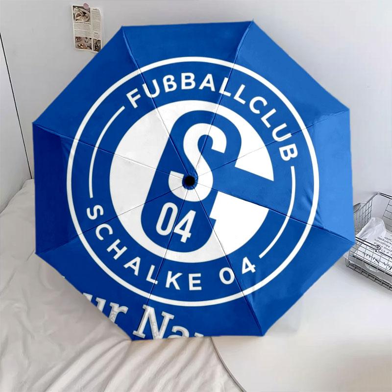 1 PC Automatic Folding Umbrella - FC Schalke 04 Custom Name Pattern, Portable & Foldable Design with 8 Ribs, Christmas Birthday Gifts