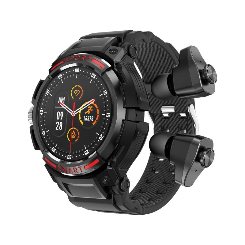 Rainbuvvy Chytré hodinky GT100 2 v 1 Bluetooth volání, srdeční frekvence, spánek, počítání kroků, počítání kalorií, sportovní hodinky s náhlavní soupravou Bluetooth