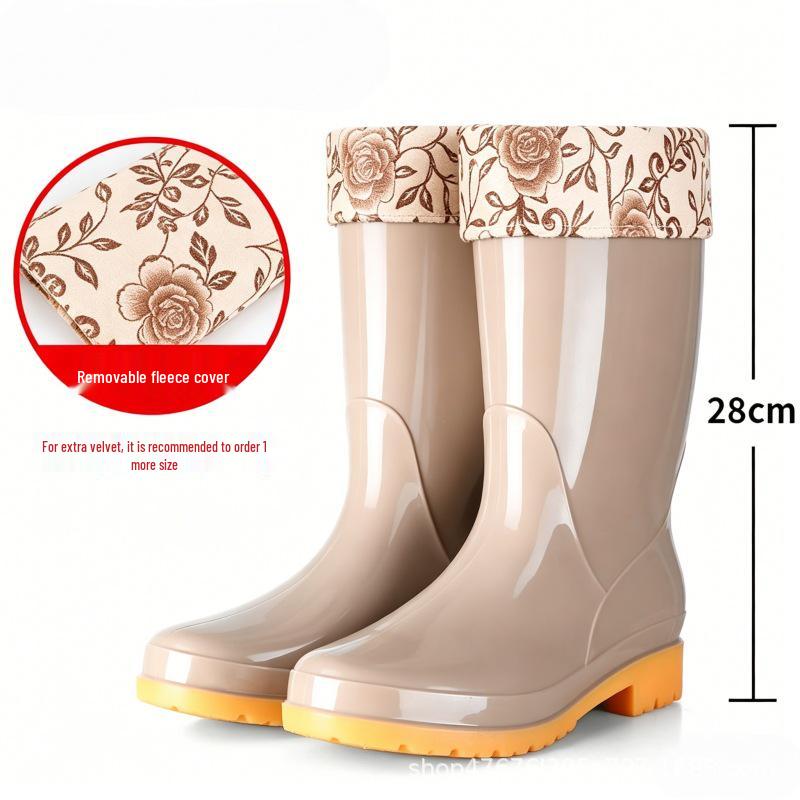 Rutschfeste, warme Gummistiefel für Damen mit hohem Schaft – Kostenloser Versand
