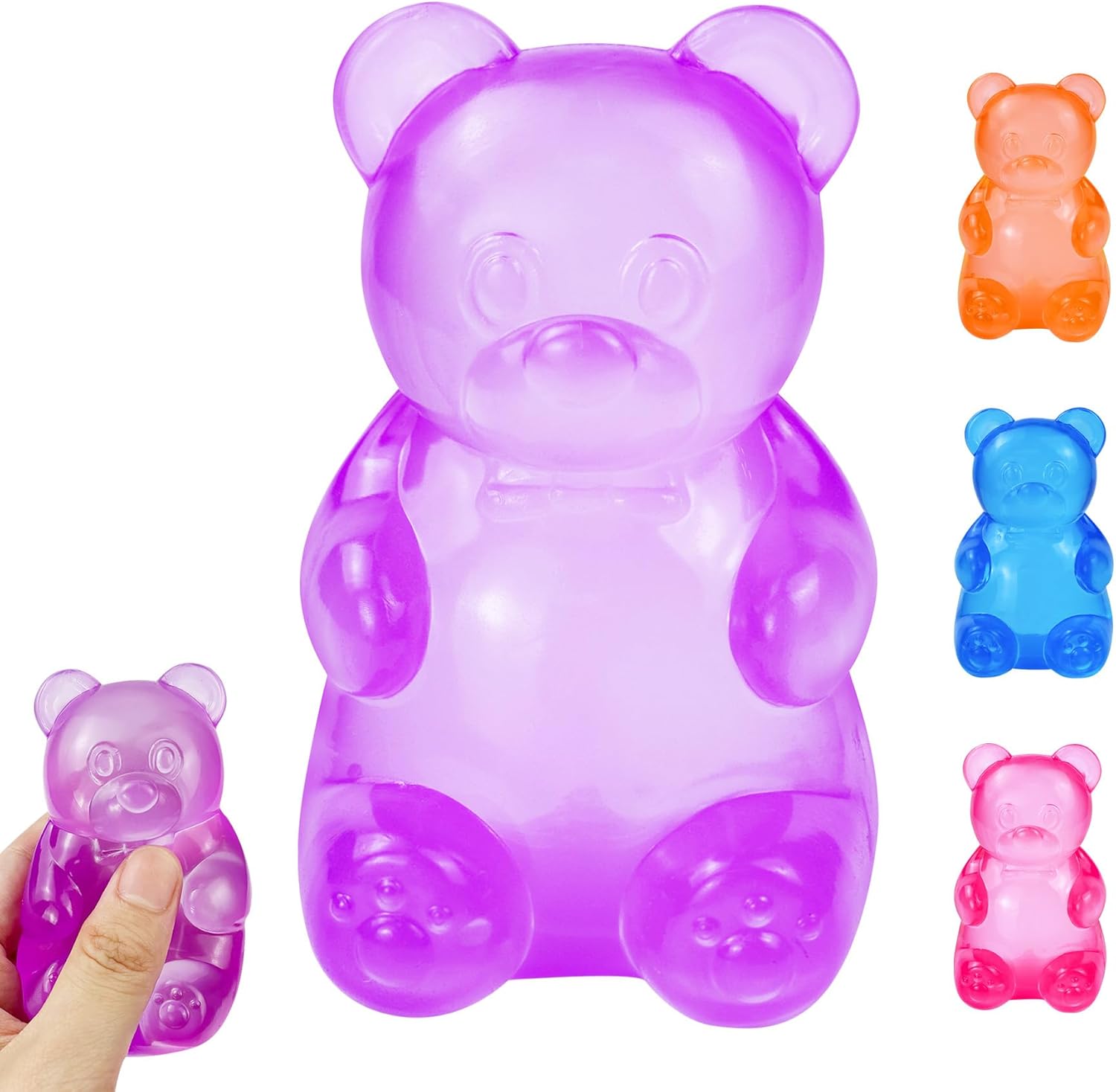 Speelgoed Kinderen Kinder Stressbeer Taba Squishy Ballen, Beer Speeltje Taba Squishy voor Stressverlichting Knijpballen voor Verjaardagscadeaus Cadeaus Feestbedankjes paars
