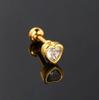 Hot Selling Helix Piercing Loving Heart Earring Women Trend Sliver Gold Color Zircon Tragus Bone Stud Ear Ring Body Chic Jewelry