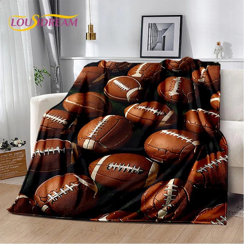Rugby Field Rugby 2025 Style New American Football Cartoon Soft Blanket,Soft Throw Blanket for Home Bedroom Bed Sofa Travel Kids