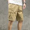 Pantaloni da uomo Colore Unico Bottoni Decorazione Tipo Ampio Tasche Multiple Gamba Larga Pantaloncini Estivi Abbigliamento Quotidiano