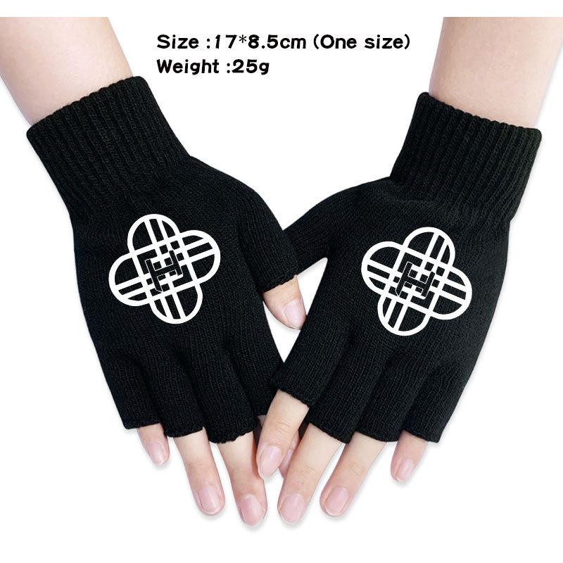 Kinder Jungen Mädchen Kpop Derpy Bedruckte Baumwolle Herbst Winter Warm Gestrickte Touch-Handschuhe