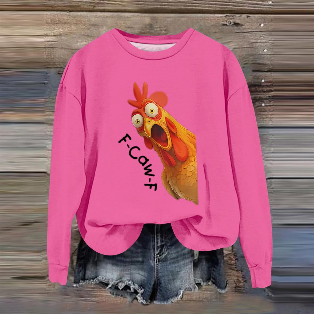 Women's Fashion Casual Long Sleeve Loose Printed Sweatshirt