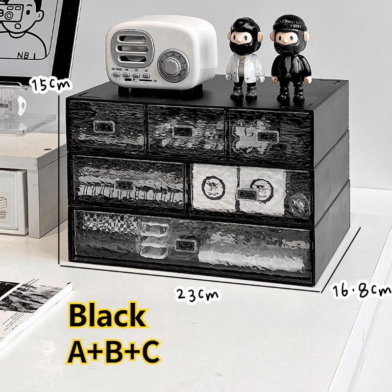 

Acrylic Desktop Storage Box Stackable Stationary Multy Drawer Organizer Plastic Office School Table Storage Box Big Transparent