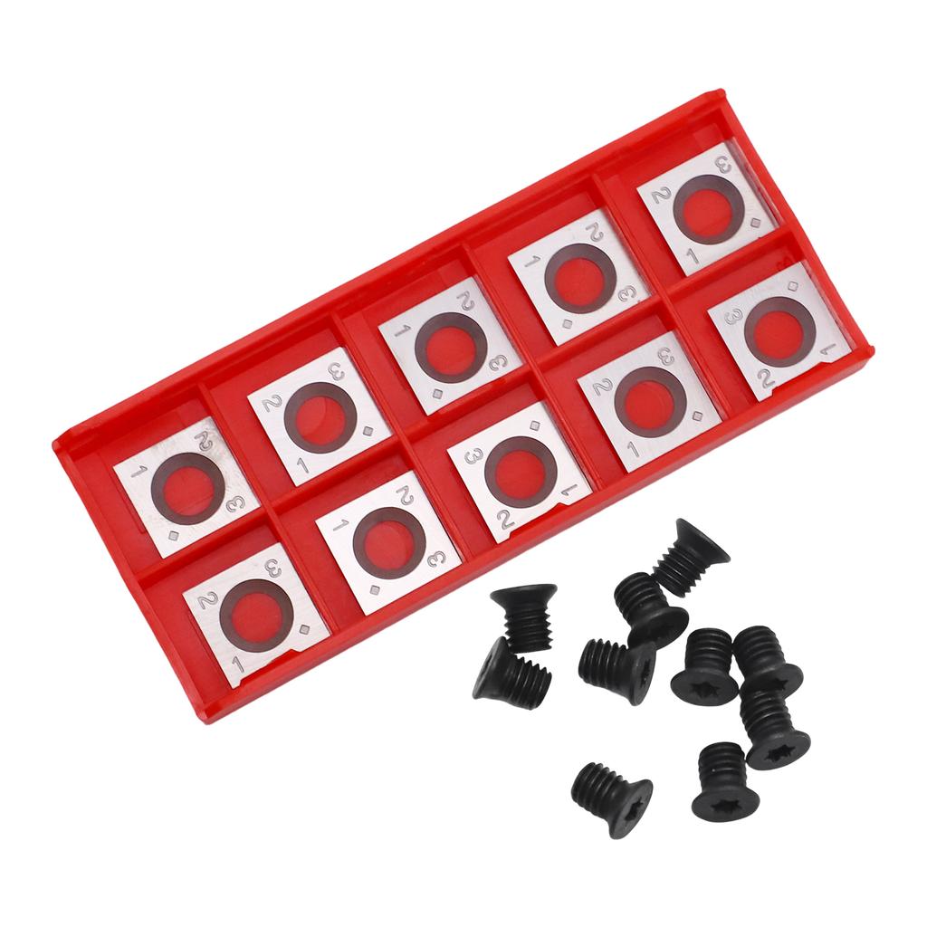 10pcs 14x14mm Carbide Blades Carbide Inserts Cutters With Screws Turning Tool Parts For Woodworking Spiral Planer Head