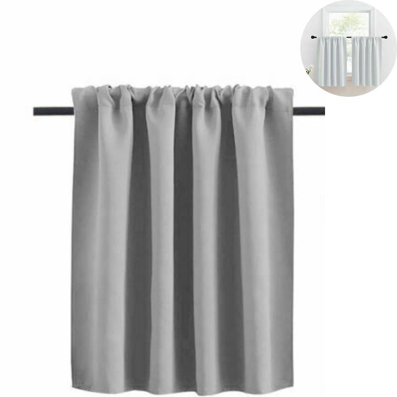Contemporary Short Curtain For Commercial Spaces High Light Blocking Fabric Grey 132*46cm Piece)